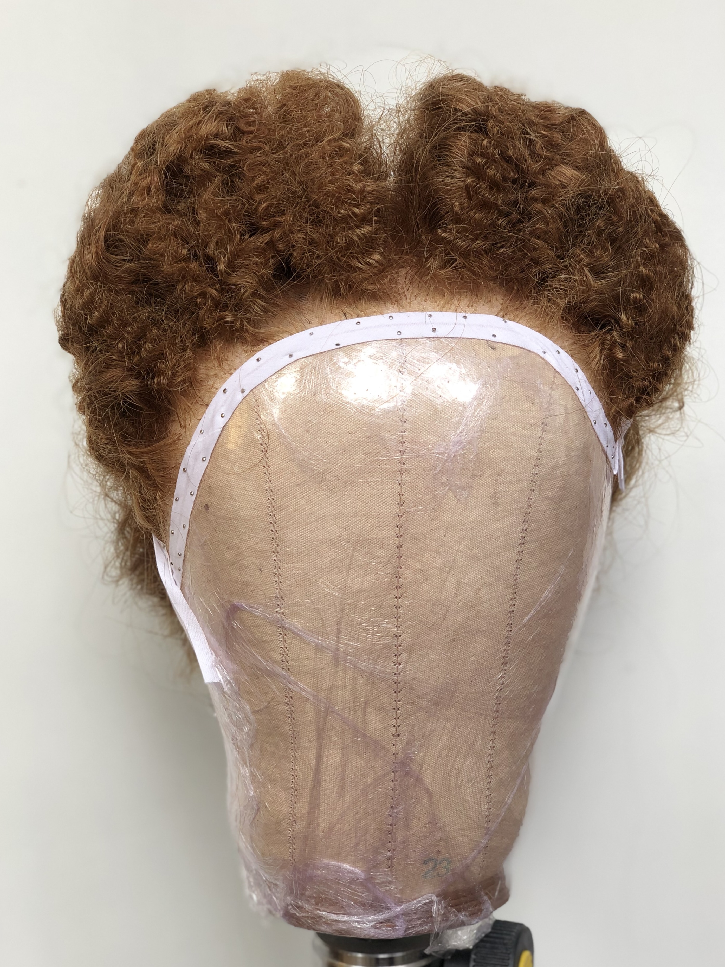 Short, curly hair wig front-view